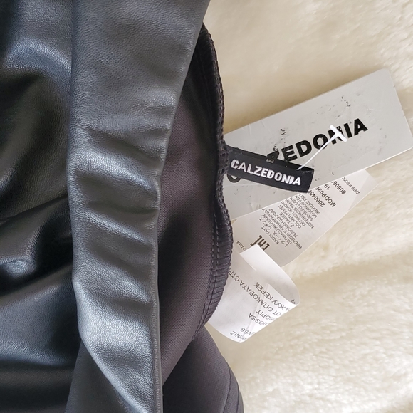 NBW Calzedonia faux leather pants stretchy legging with faux diamond appliqués - Picture 7 of 8